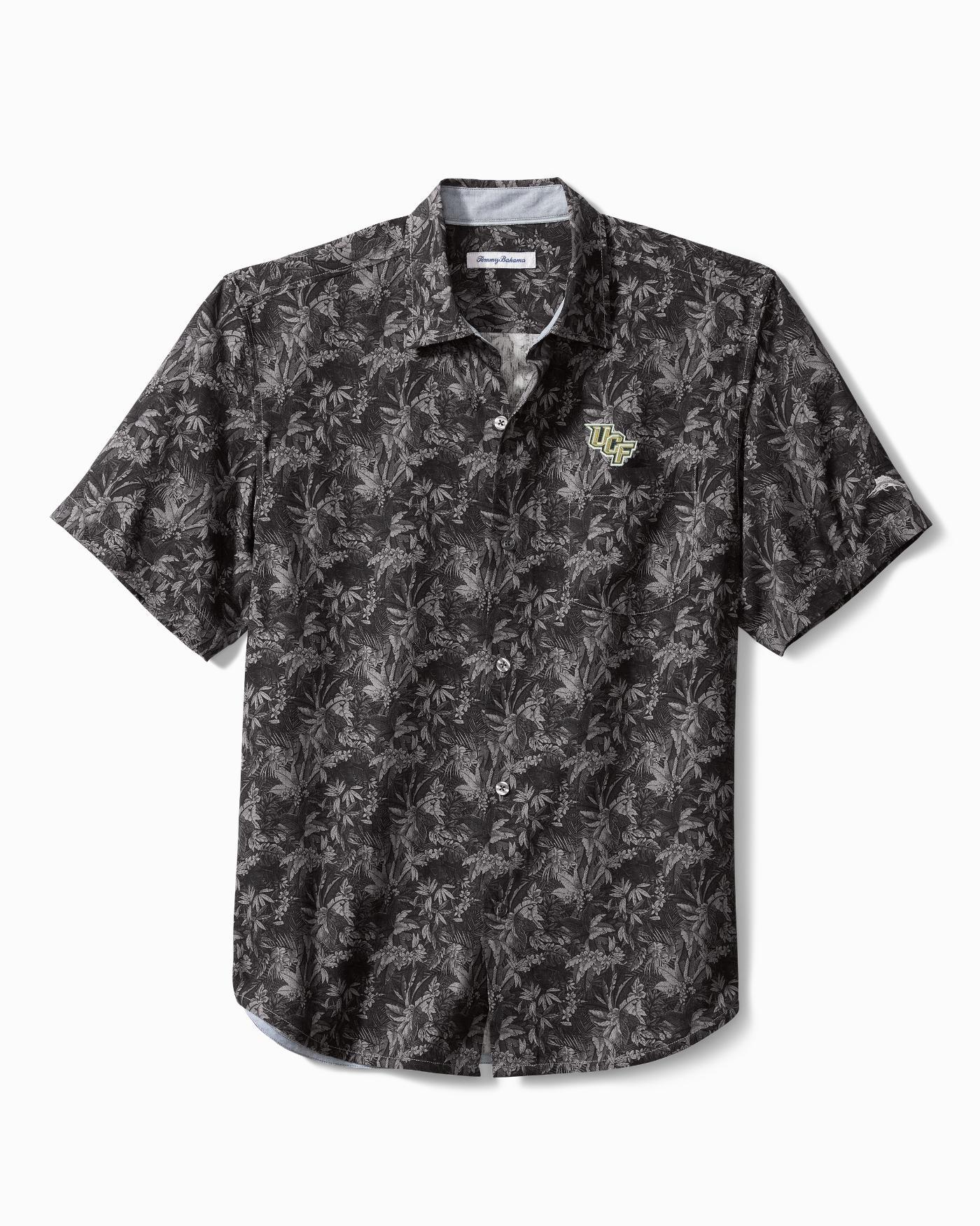 Tommy Bahama Collegiate Jungle Shade Silk Camp Shirt in Black for Men ...
