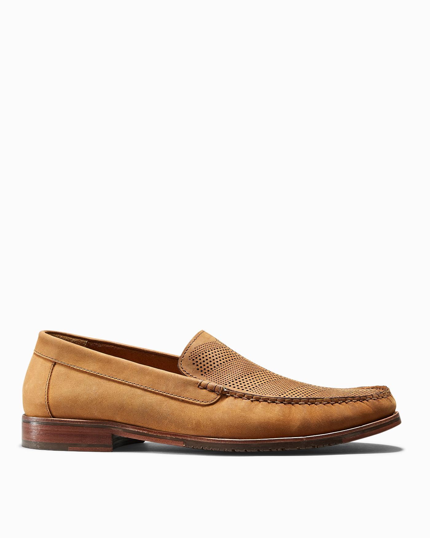 Tommy Bahama Leather Felton Nubuck Slipon Shoes in Tan