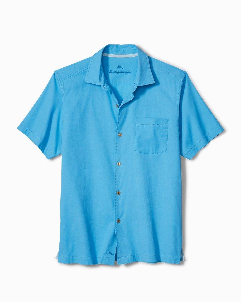 Tommy Bahama Silk Big & Tall Catalina Twill Stretch Camp Shirt in Blue ...
