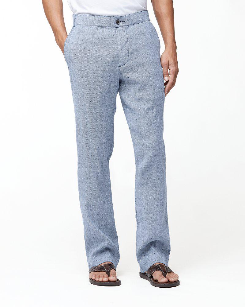 Tommy Bahama Beach Linen Elastic-waist Pants in Blue for Men - Lyst