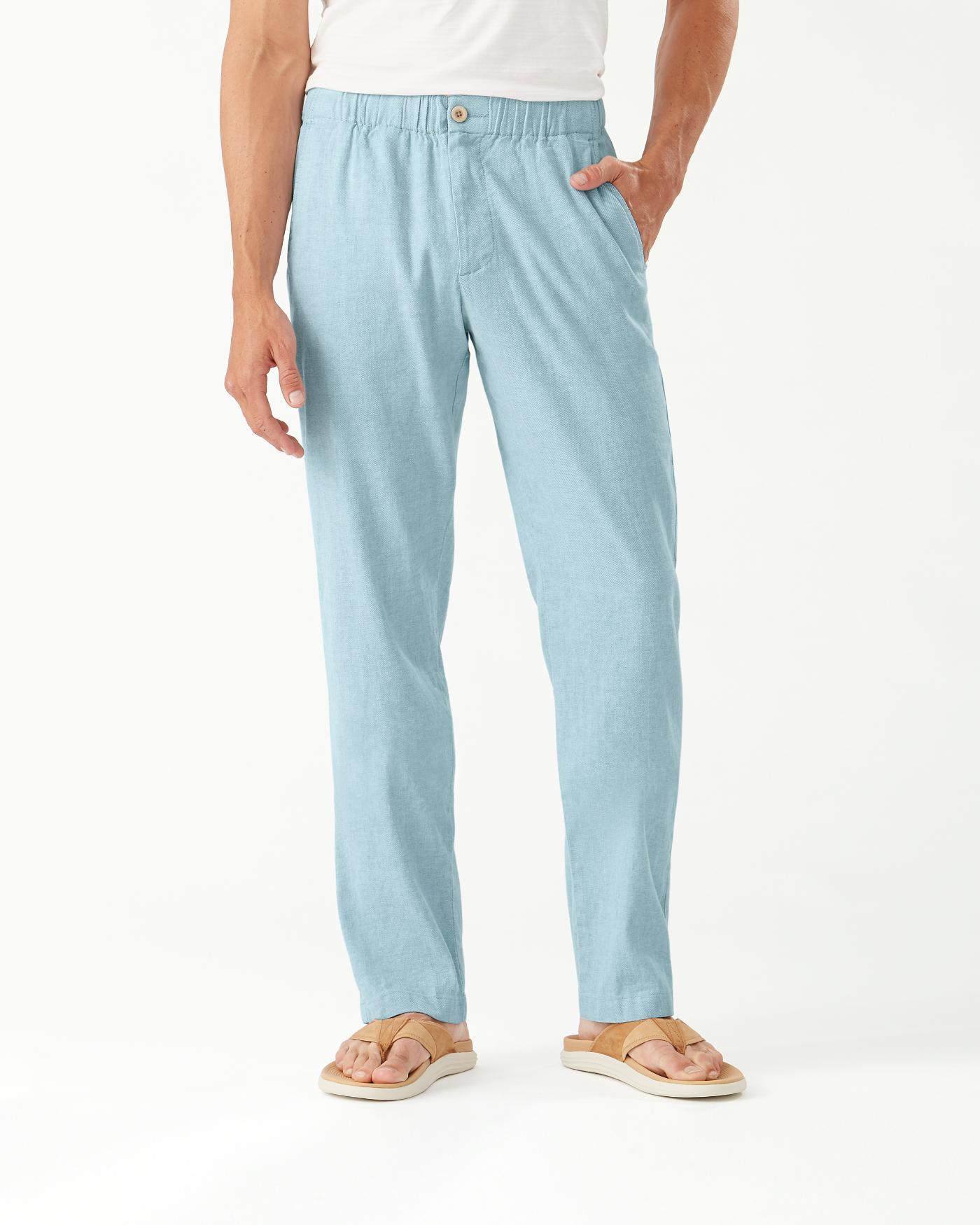 Tommy Bahama Beach Linen Elastic-waist Pants in Blue for Men - Lyst