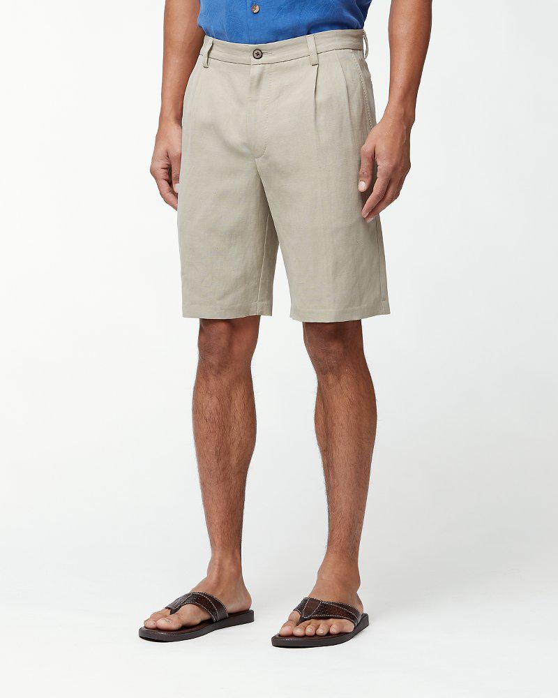 Tommy Bahama Monterey 10-inch Pleated Shorts in Natural for Men | Lyst
