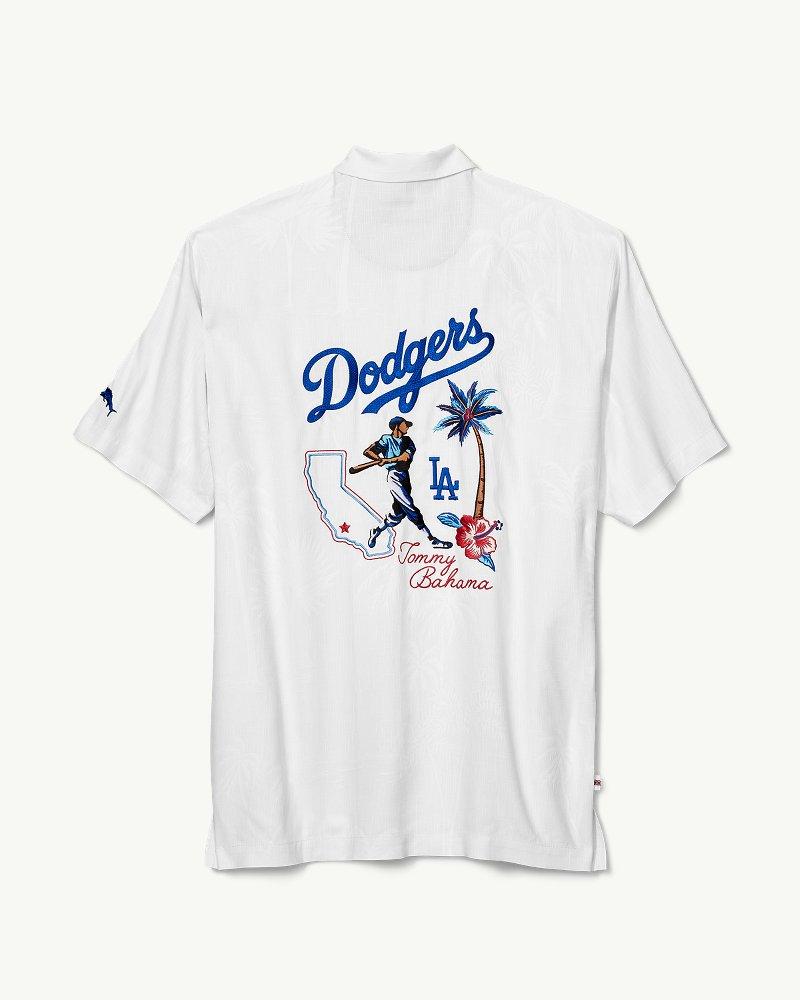 Tommy Bahama Silk Mlb® Dodgers® Bases Loaded Camp Shirt in White for