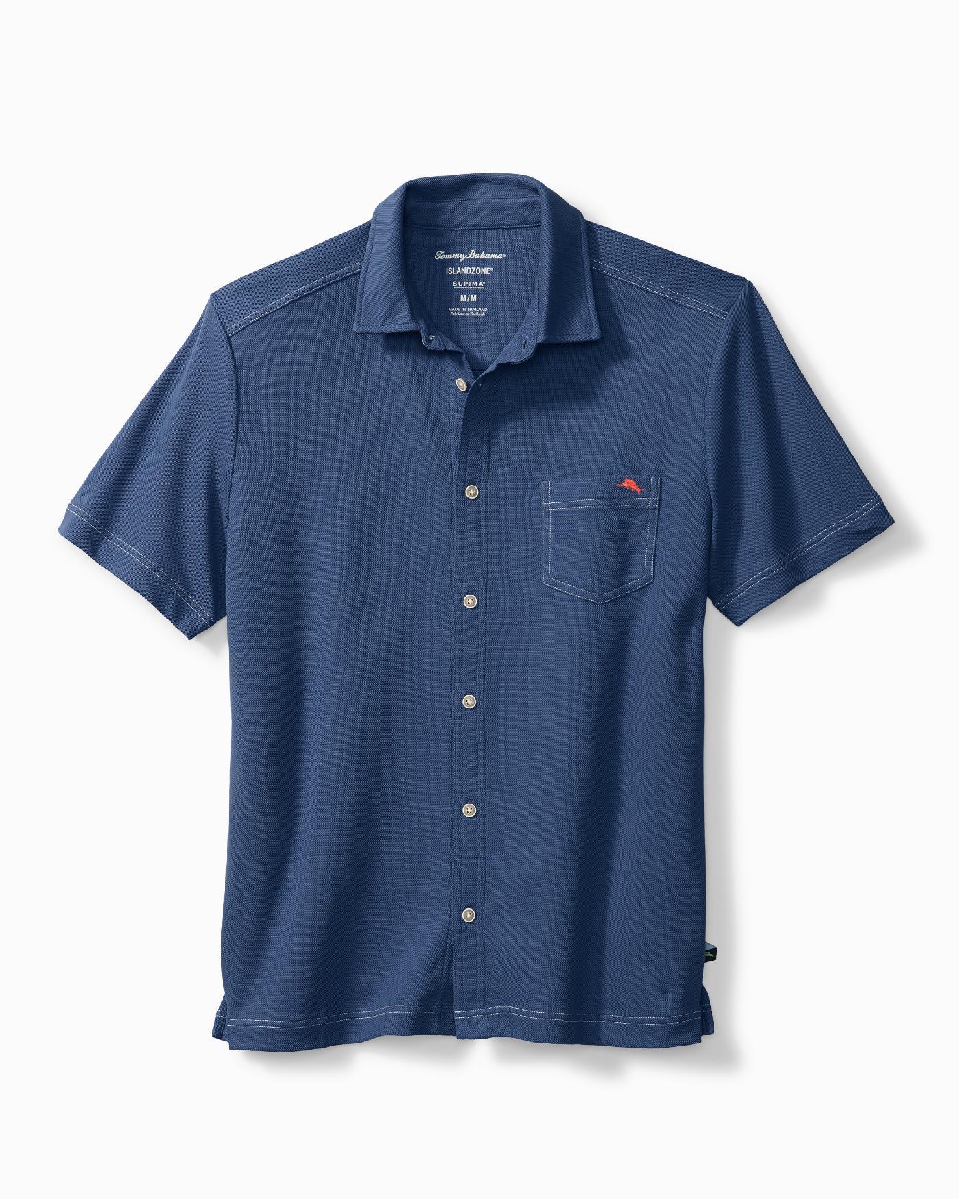 Tommy Bahama Cotton Emfielder Knit Camp Shirt in Blue for Men - Lyst