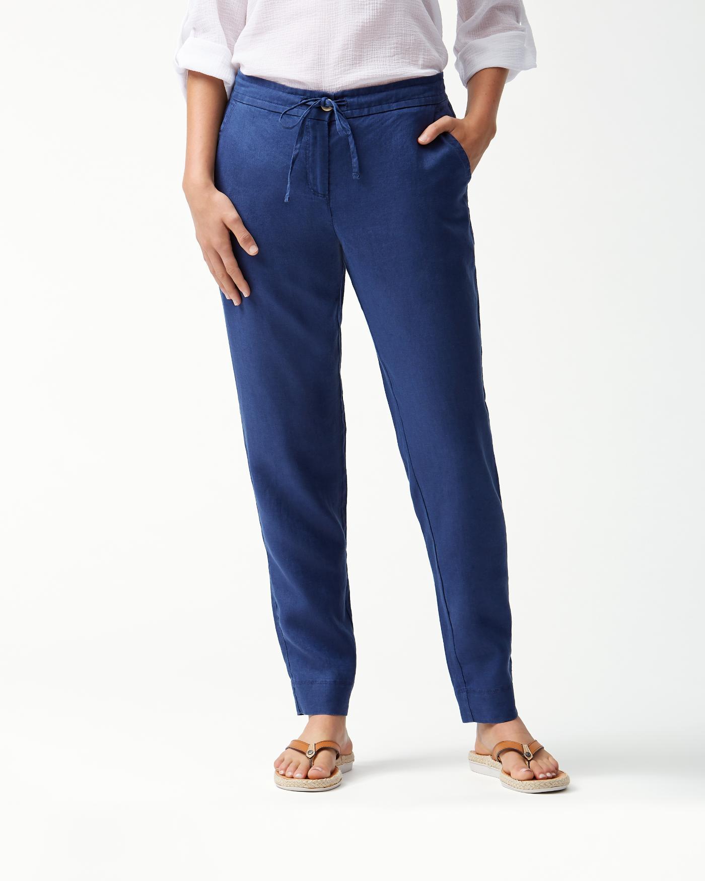 Tommy Bahama Palmbray Tapered Linen Pants in Blue - Lyst