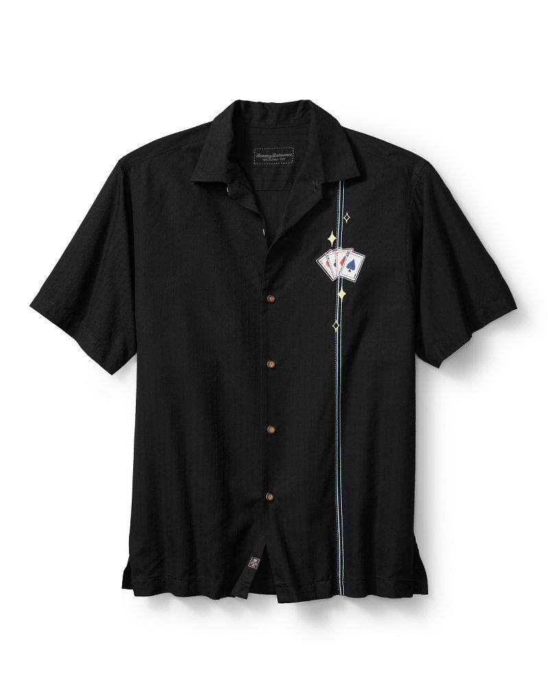Tommy Bahama Photo Bloomed-Black 100% Silk Camp Shirt $128