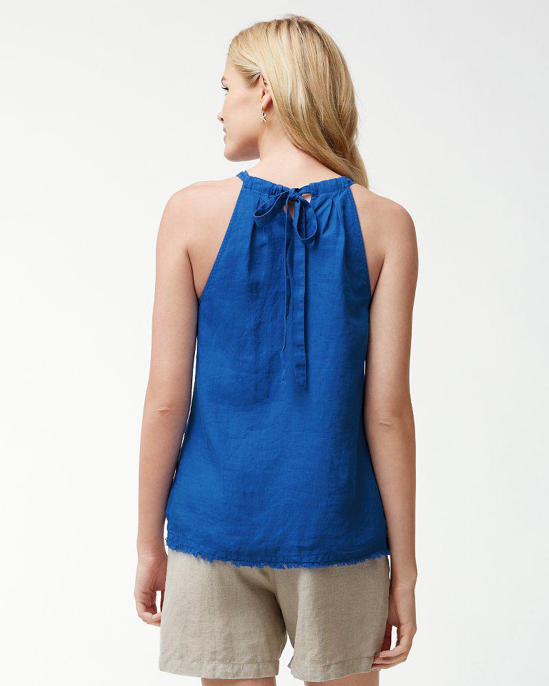 Tommy Bahama Two Palms Linen Halter Top in Blue Lyst