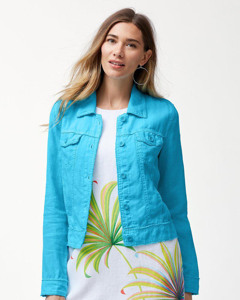 Tommy Bahama Two Palms Linen Raw-edge Jacket in Blue - Lyst