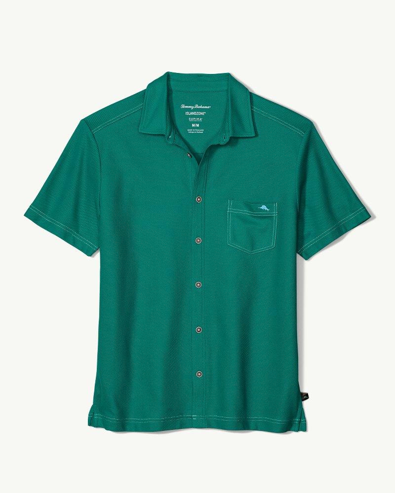 Tommy Bahama Cotton Emfielder Knit Camp Shirt in Green for Men - Lyst