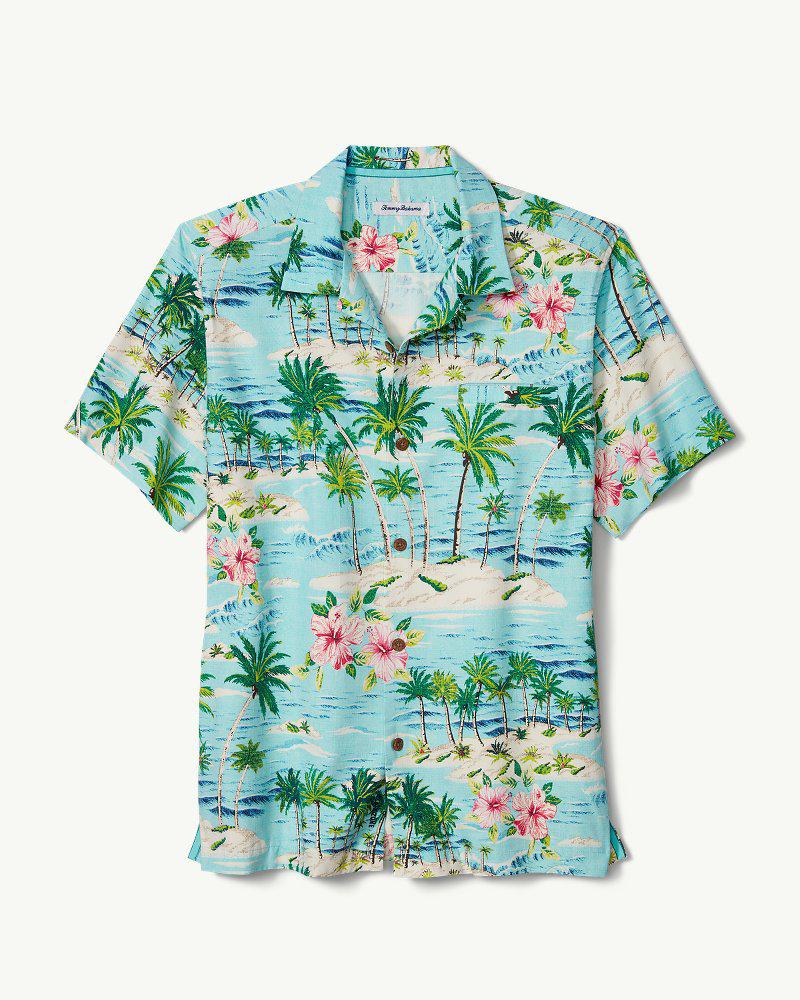 Tommy Bahama Cotton Aloha Surf Hawaiian Shirt (blue Swell) Clothing for ...
