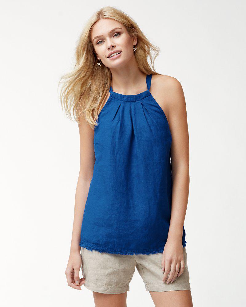 Tommy Bahama Two Palms Linen Halter Top in Blue - Lyst