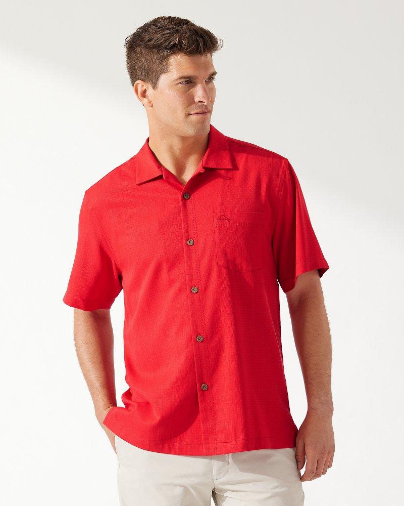 Tommy Bahama Silk Coastal Breeze Check Islandzone® Camp Shirt in Red ...