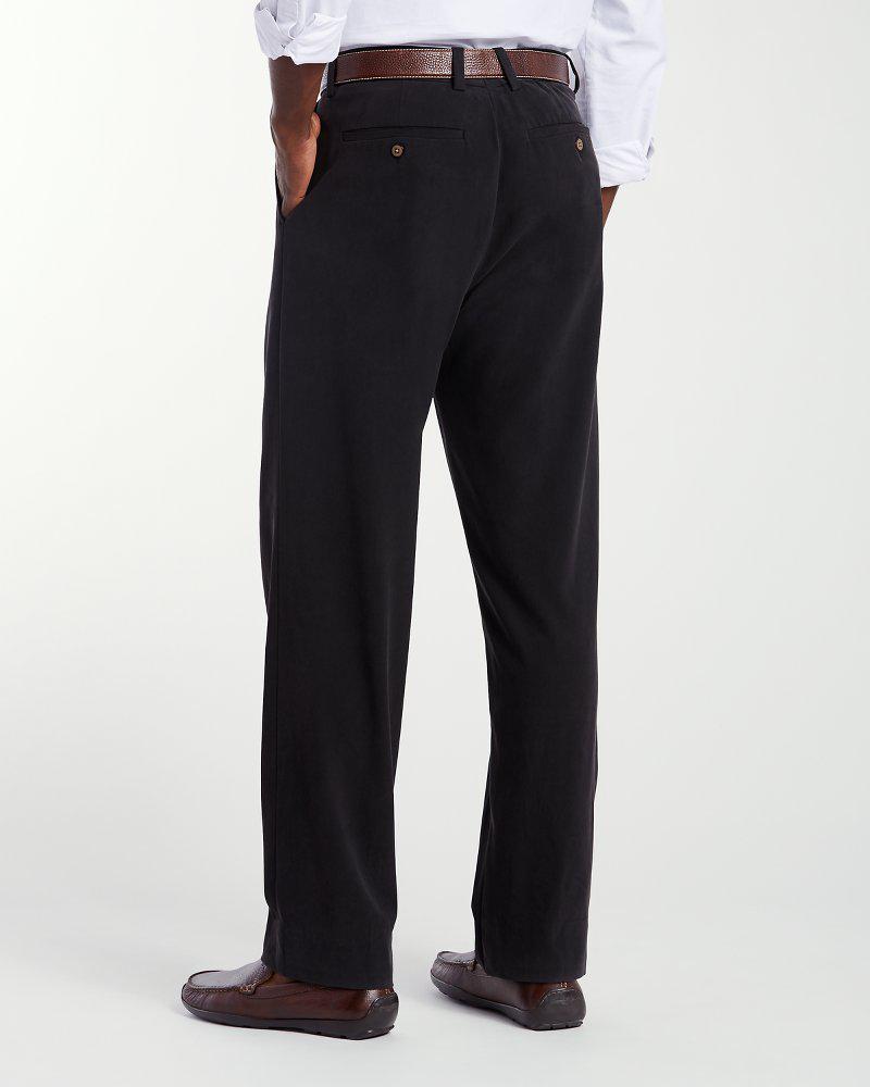 Tommy Bahama Silk New St. Thomas Relaxed Doublepleat Pants in Black