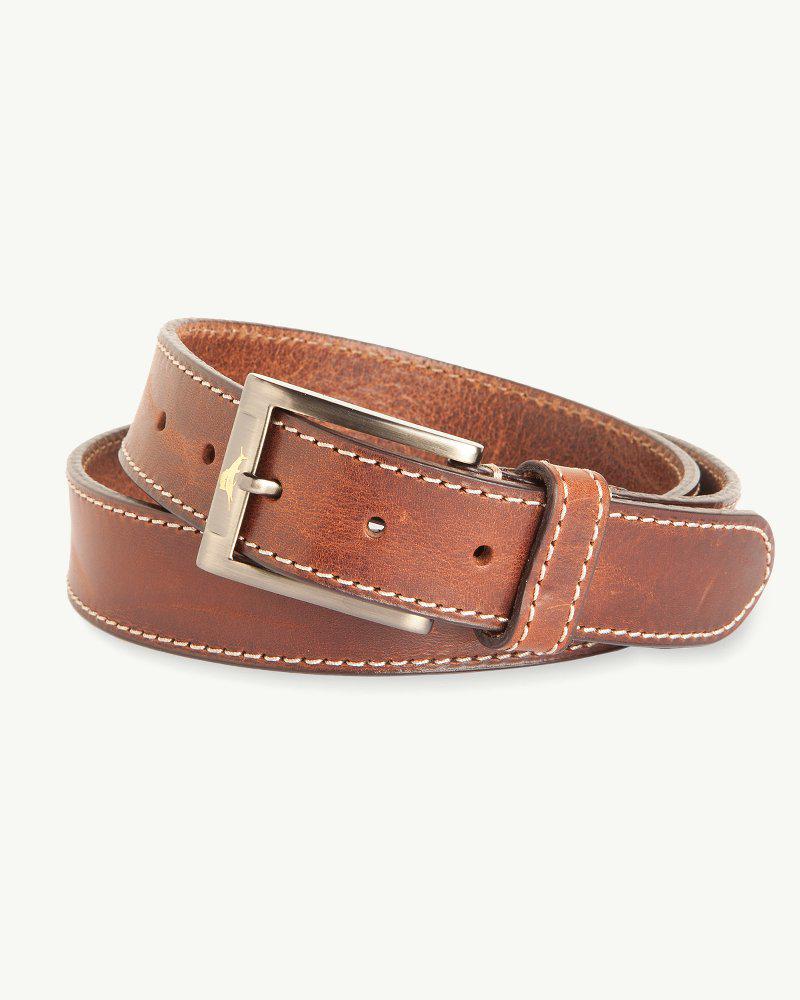 Tommy Bahama Heavy Stitch Leather Belt in Brown for Men - Lyst