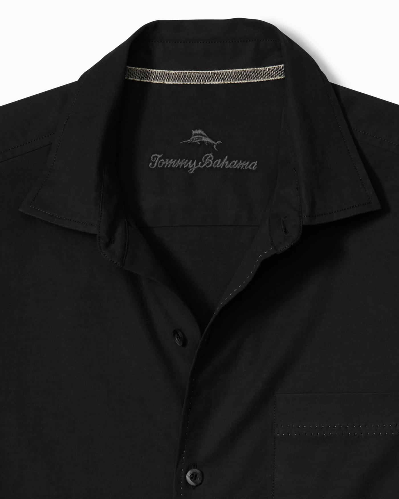 tommy bahama catalina twill shirt long sleeve black