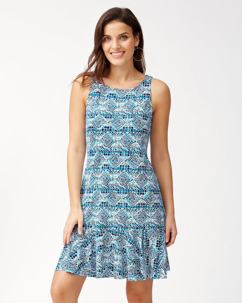Tommy Bahama Synthetic Floral Isles High-neck Swim Dress in Blue - Lyst