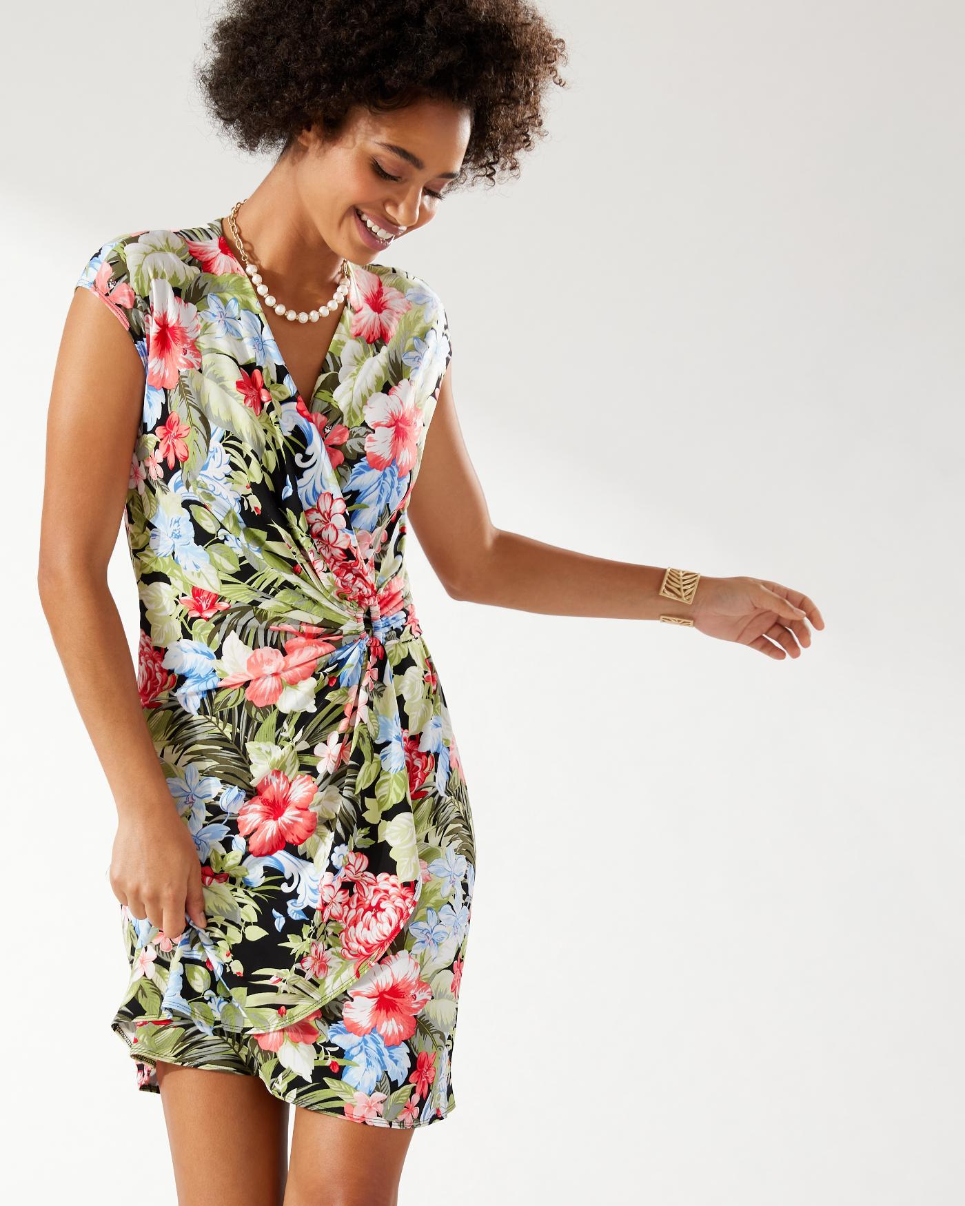 Royal Botanic Faux-wrap Dress 