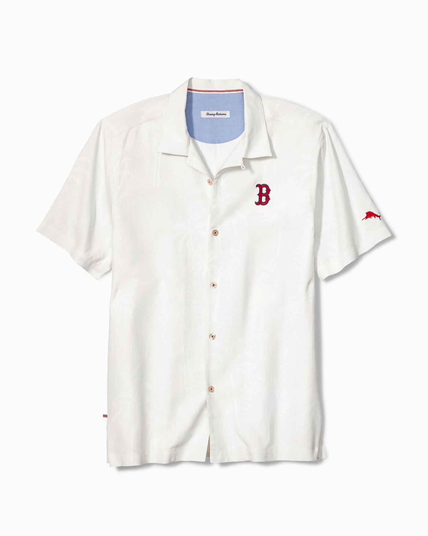 Tommy Bahama Silk Mlb® Red Sox® Bases Loaded Camp Shirt in White for