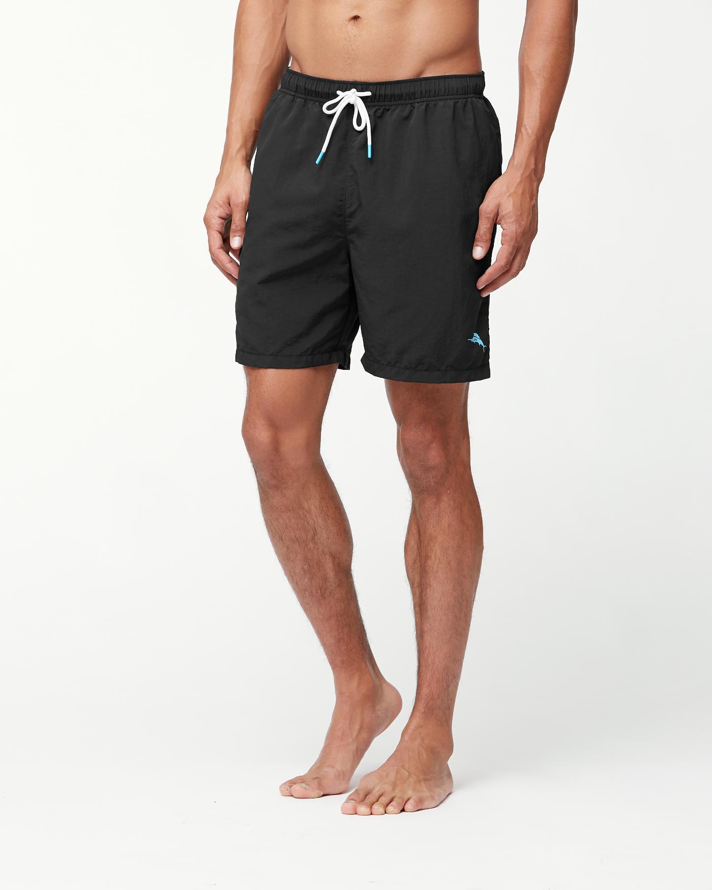 Tommy Bahama Synthetic Naples Coast 6-inch Swim Trunks in Black for Men ...