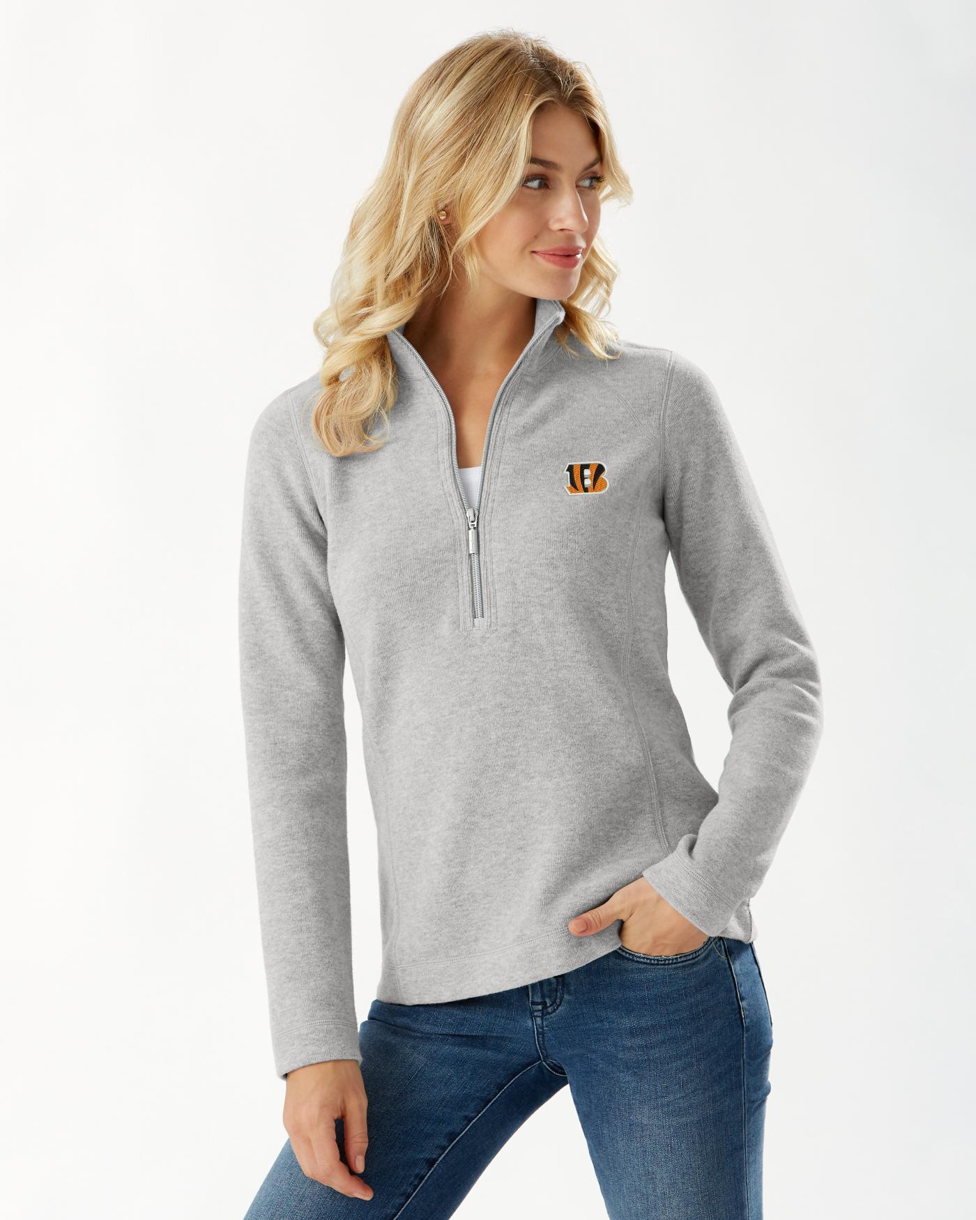 Tommy Bahama Cotton Nfl Aruba Half-zip Sweatshirt in Gray - Lyst