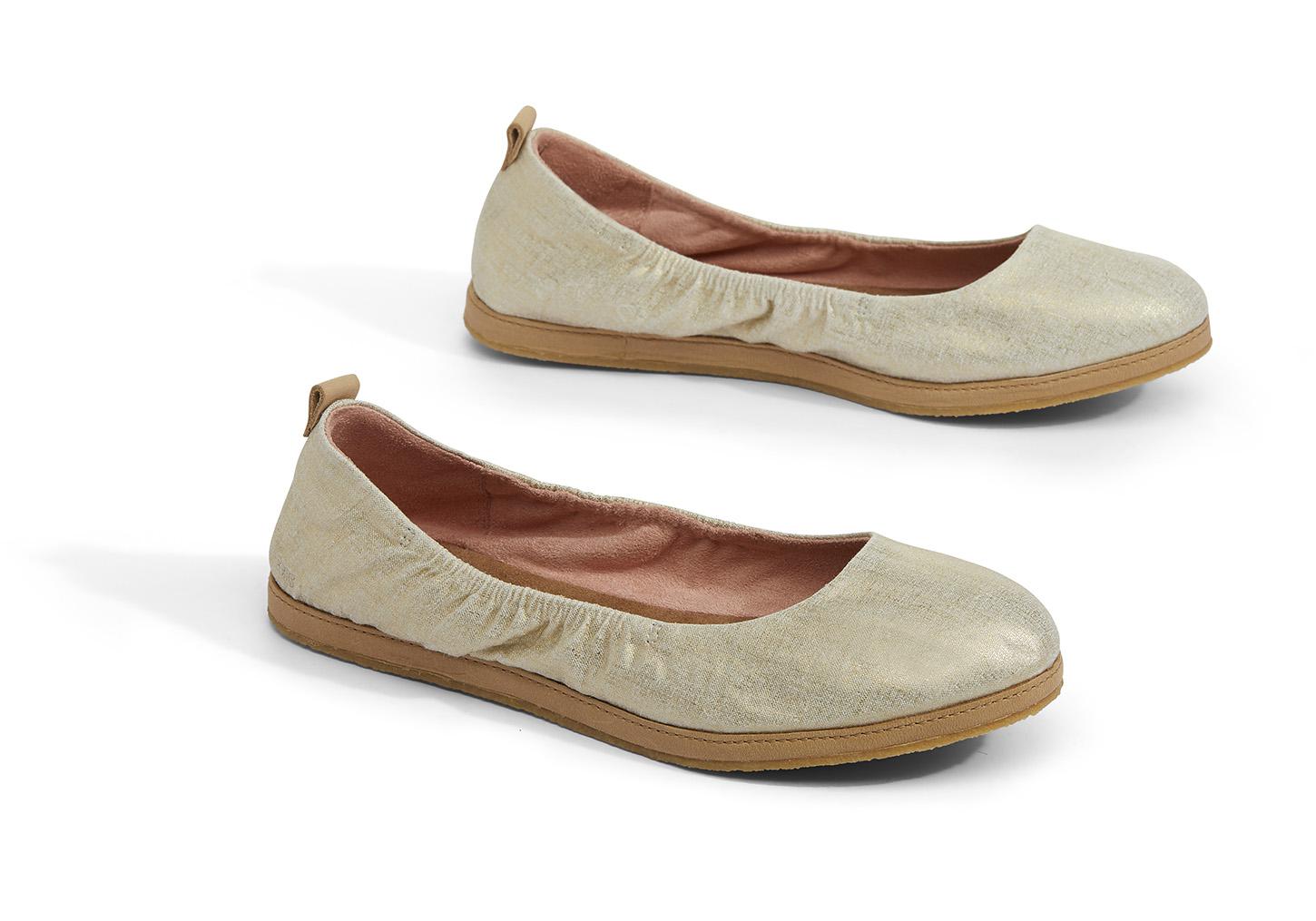 TOMS Natural Shimmer Canvas Women's Olivia Flats - Lyst