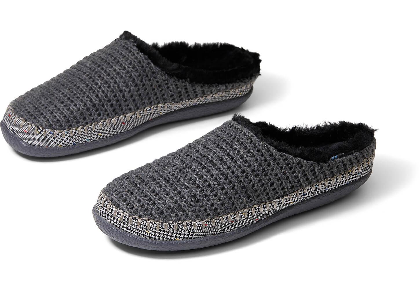 black and white sweater knit women's ivy slippers