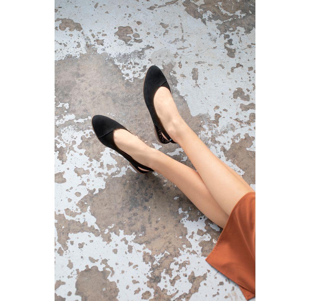 TOMS Julie Slingback Flat in Black | Lyst