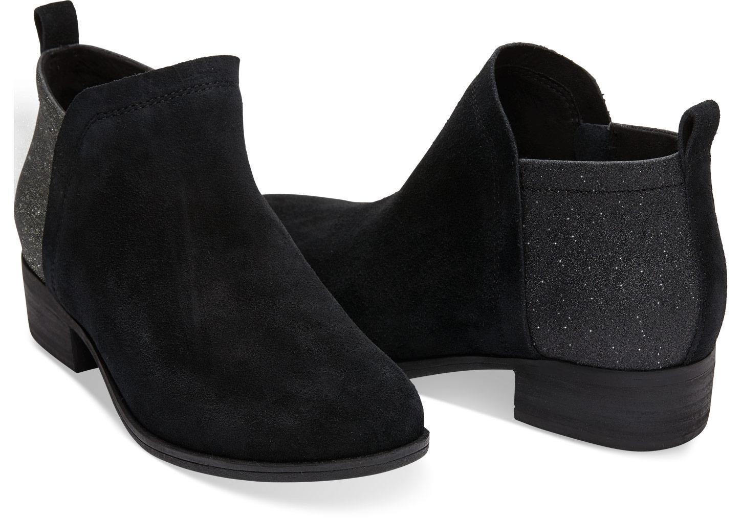 toms black lace up booties
