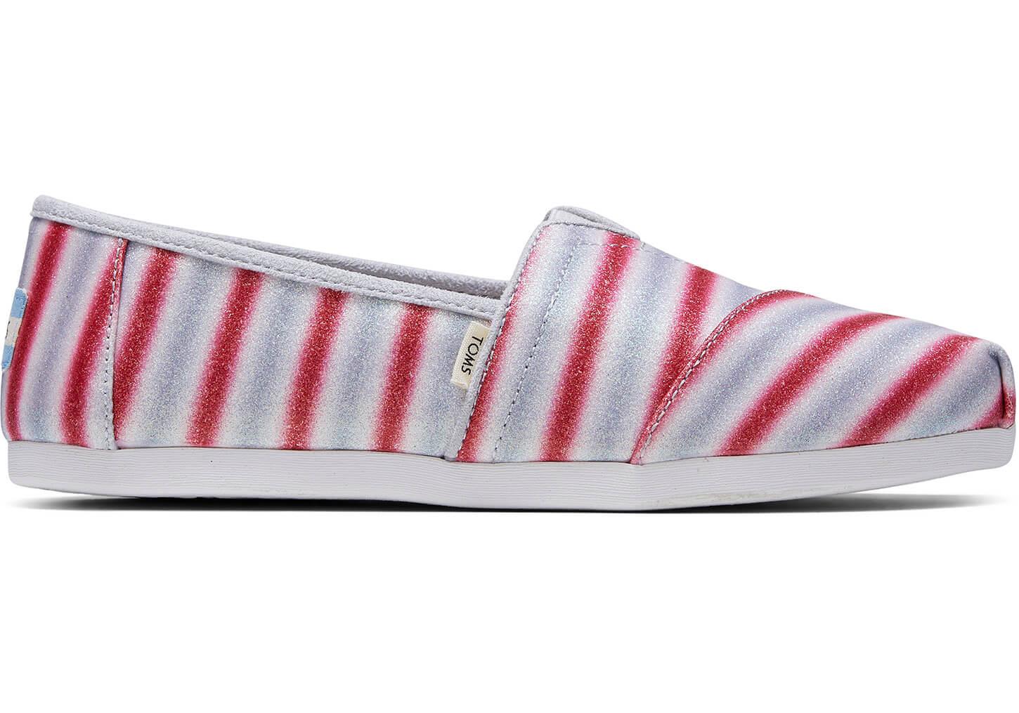 toms candy cane glitter shoes
