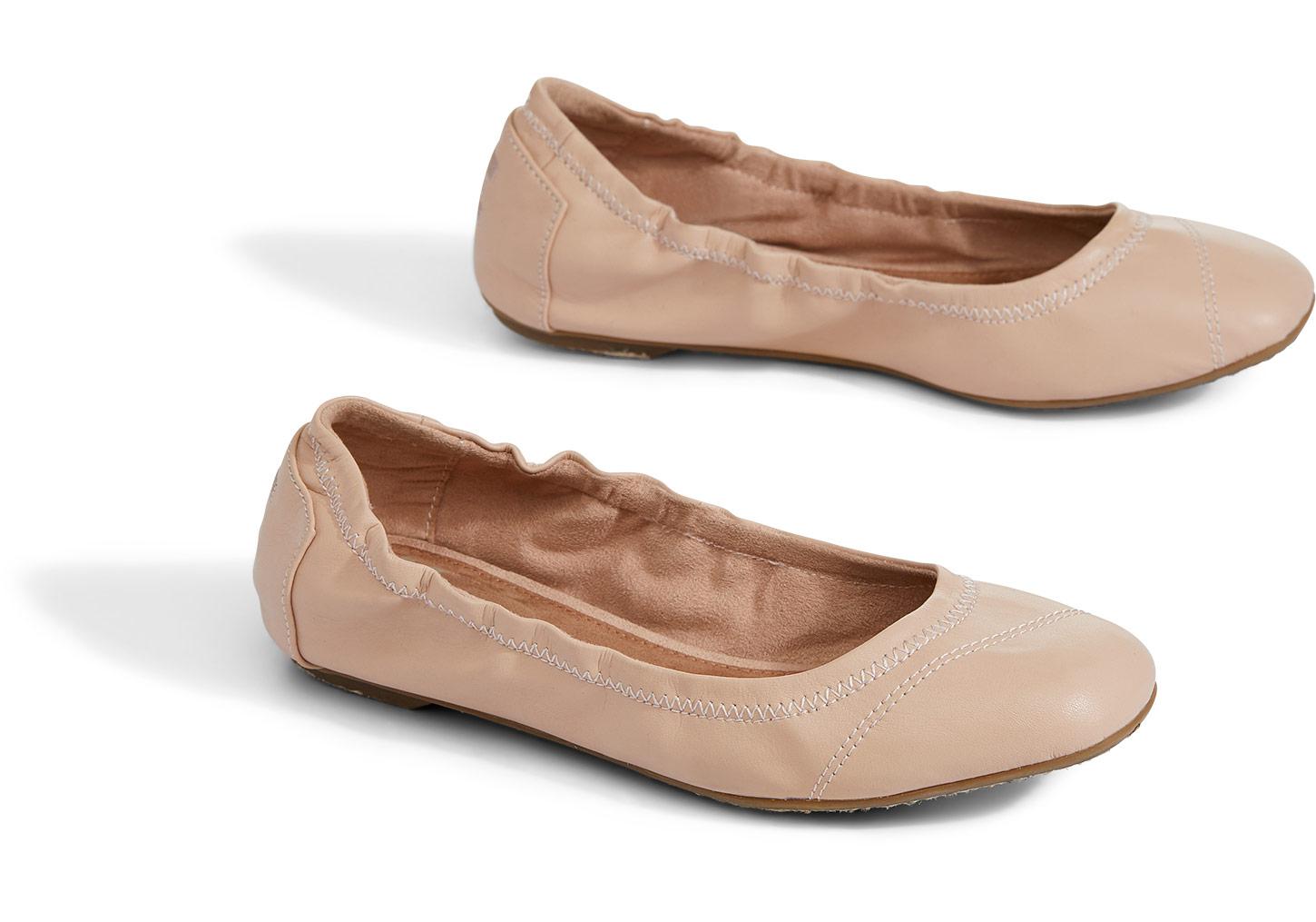 toms vegan leather ballet flats