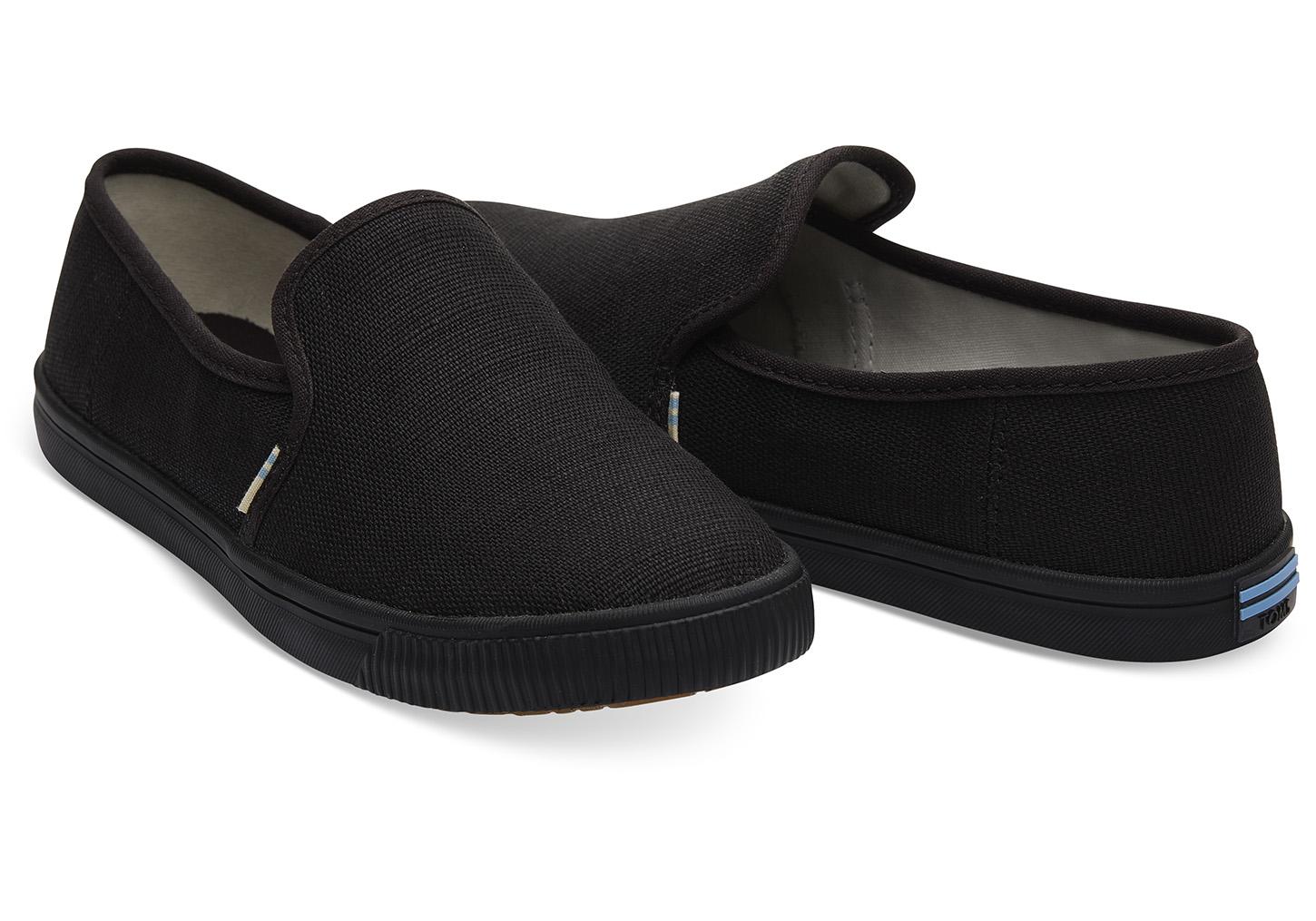 TOMS Black Heritage Canvas Women's Clemente Slip-ons Topanga Collection ...