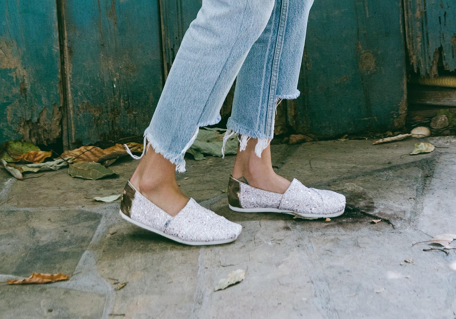 toms candy cane glitter shoes