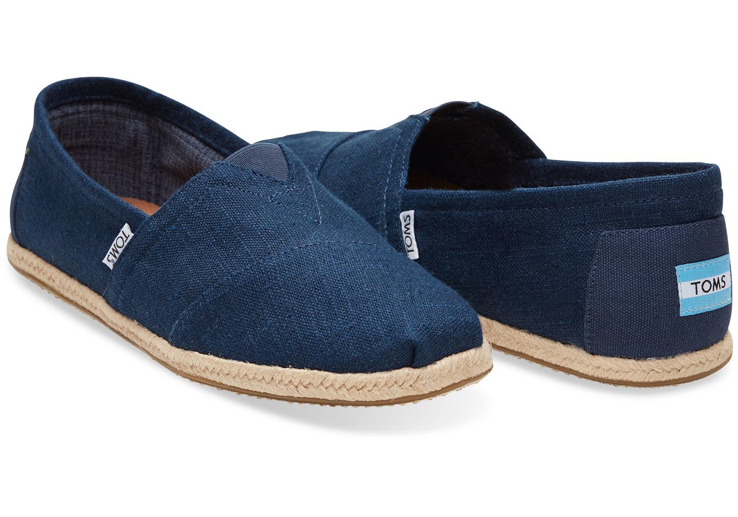 TOMS Navy Linen Rope Sole Mens Shoe in Blue for Men Lyst