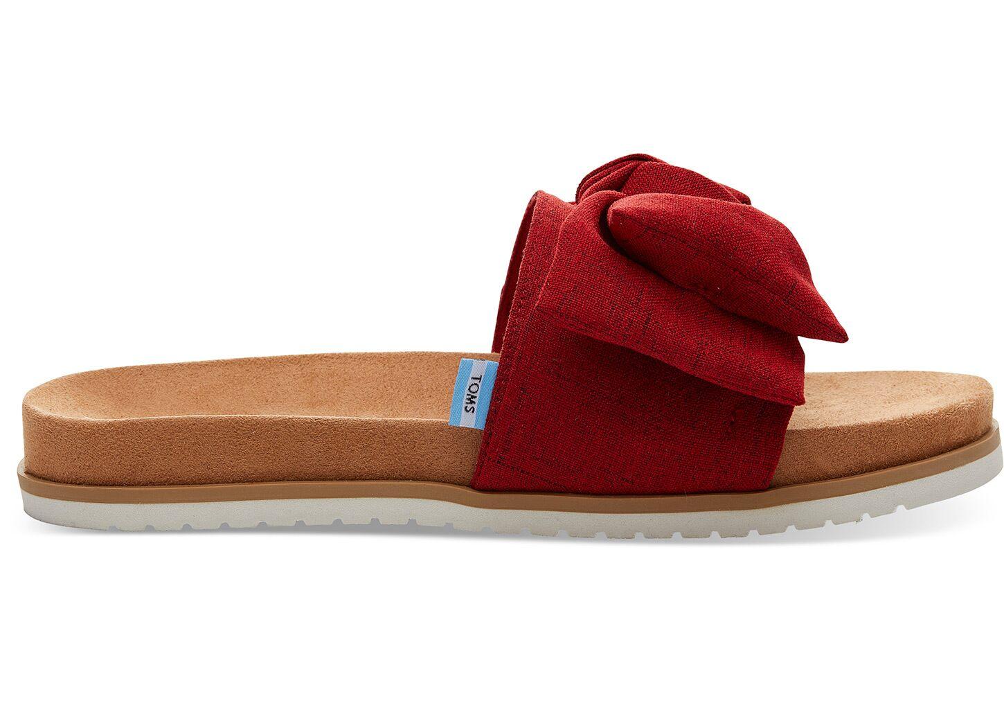 toms red paradise slide sandals