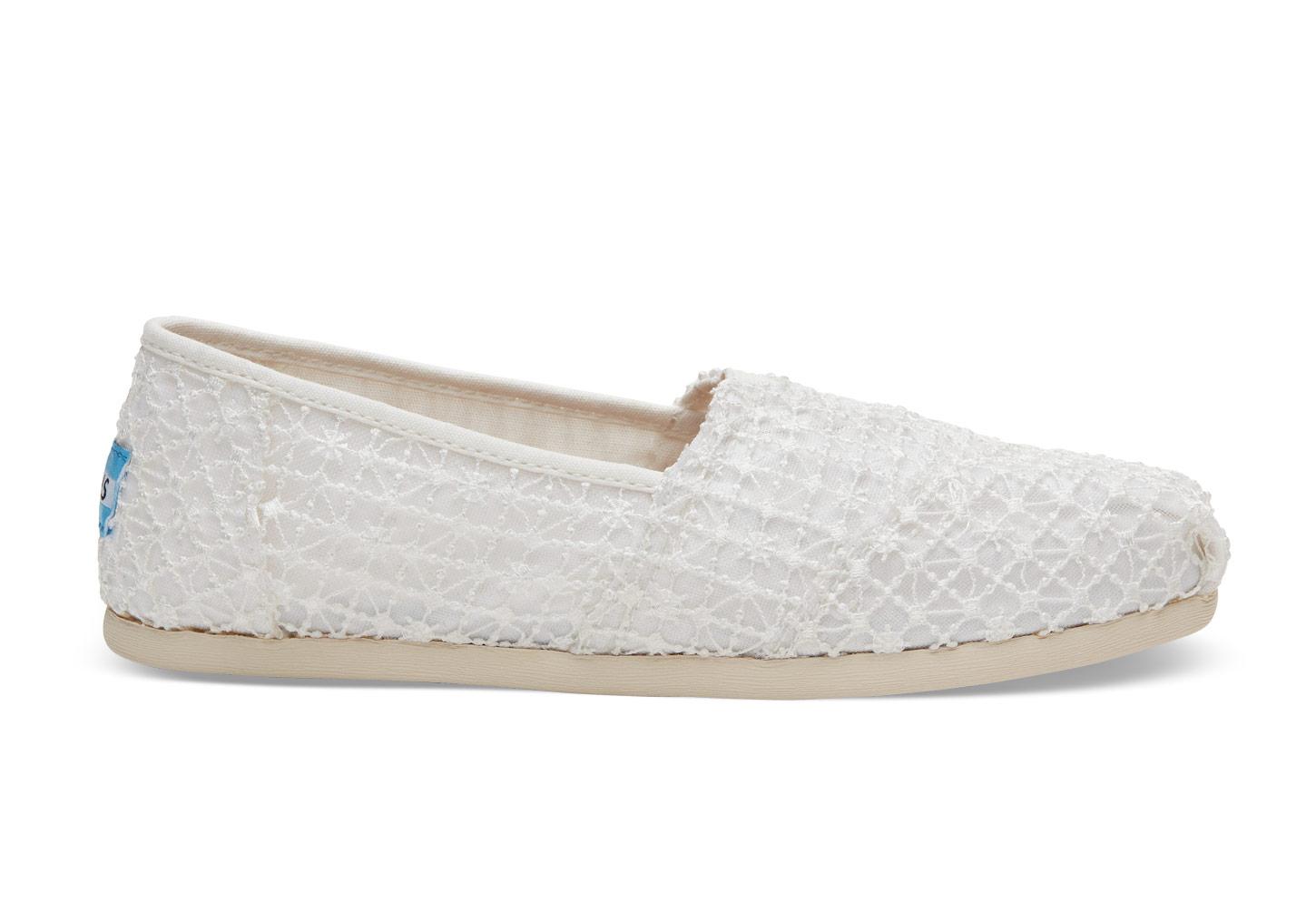 white crochet toms