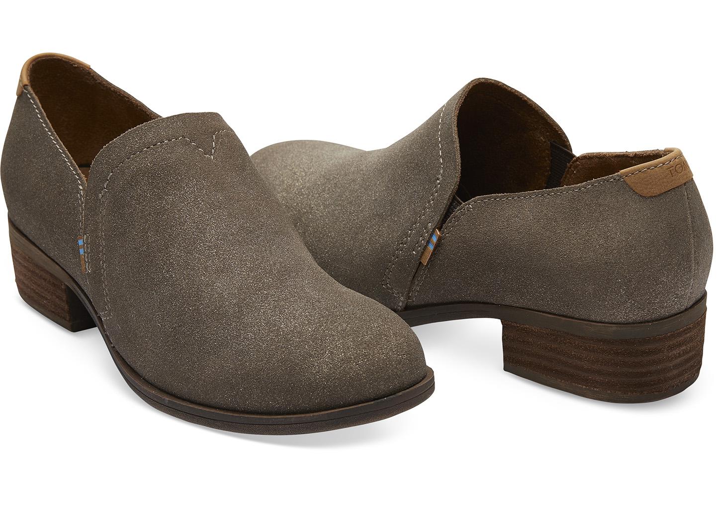 toms desert taupe suede women's shaye booties