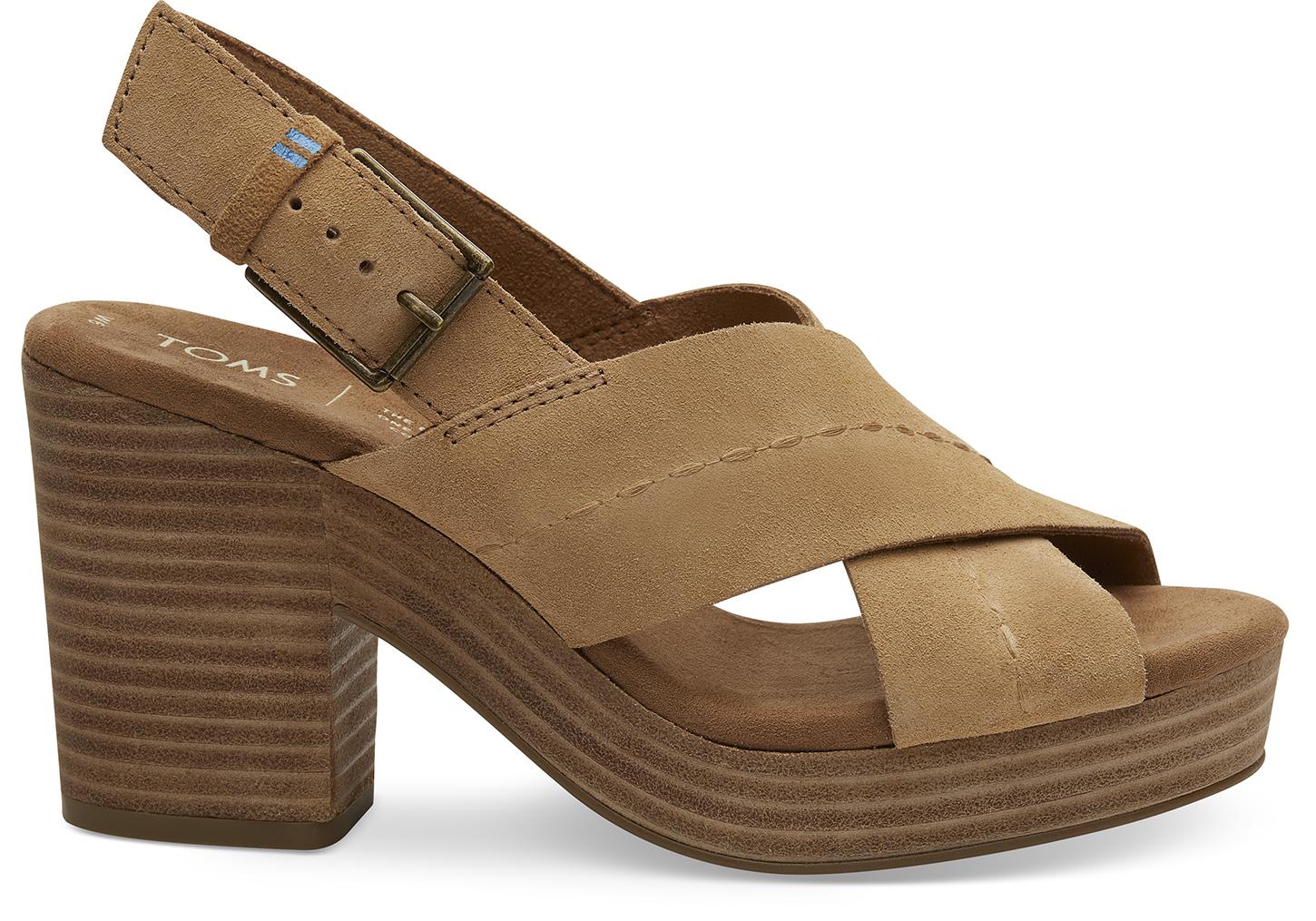 TOMS Honey Suede Women's Sandals in Brown Lyst