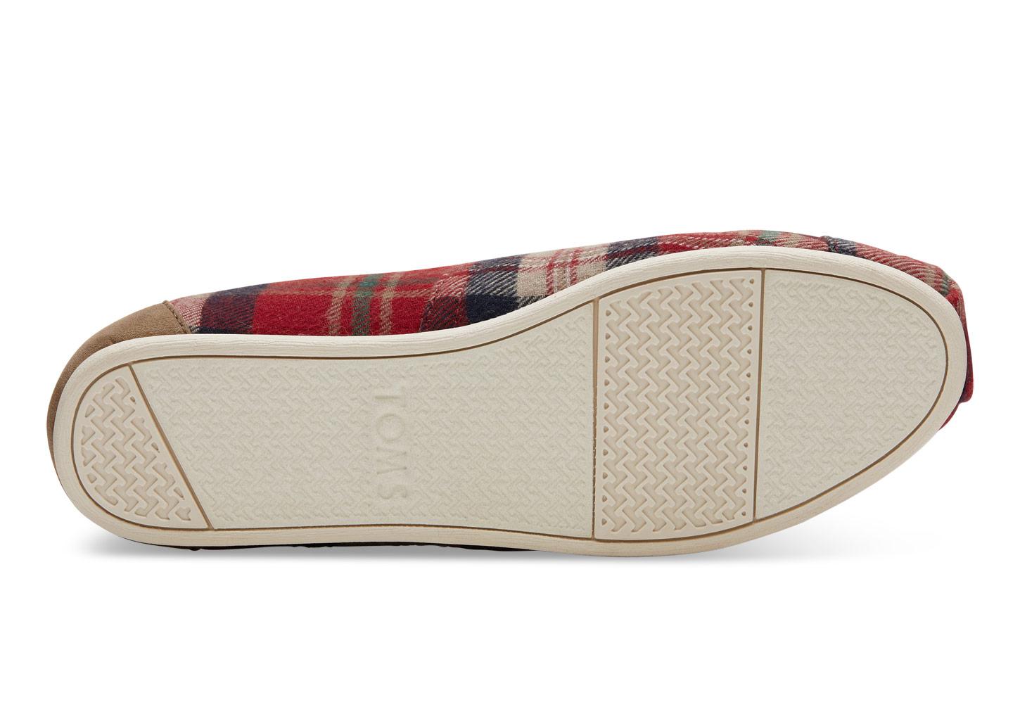 toms red plaid boots