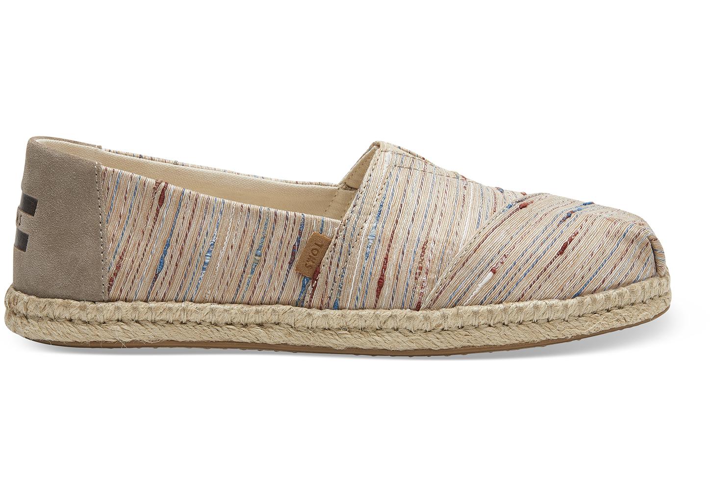 TOMS Suède Espadrilles Met Metallic Strepen Schoenen - Lyst