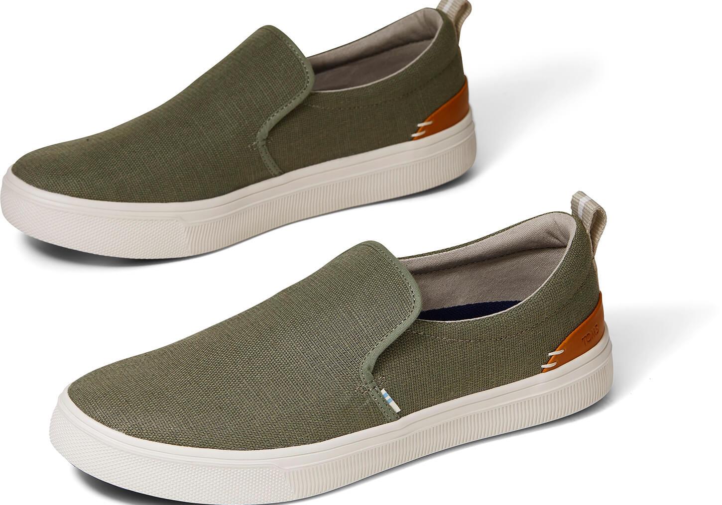 TOMS Green Canvas Mens Trvl Lite Slip-ons for Men - Lyst