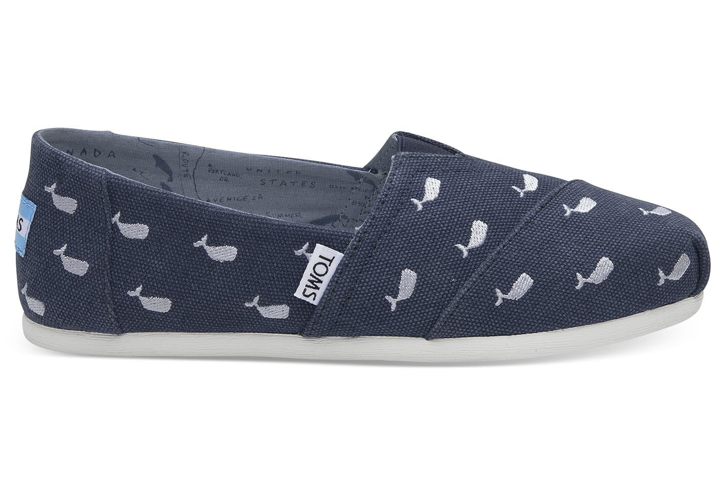 toms navy washed canvas women's classics