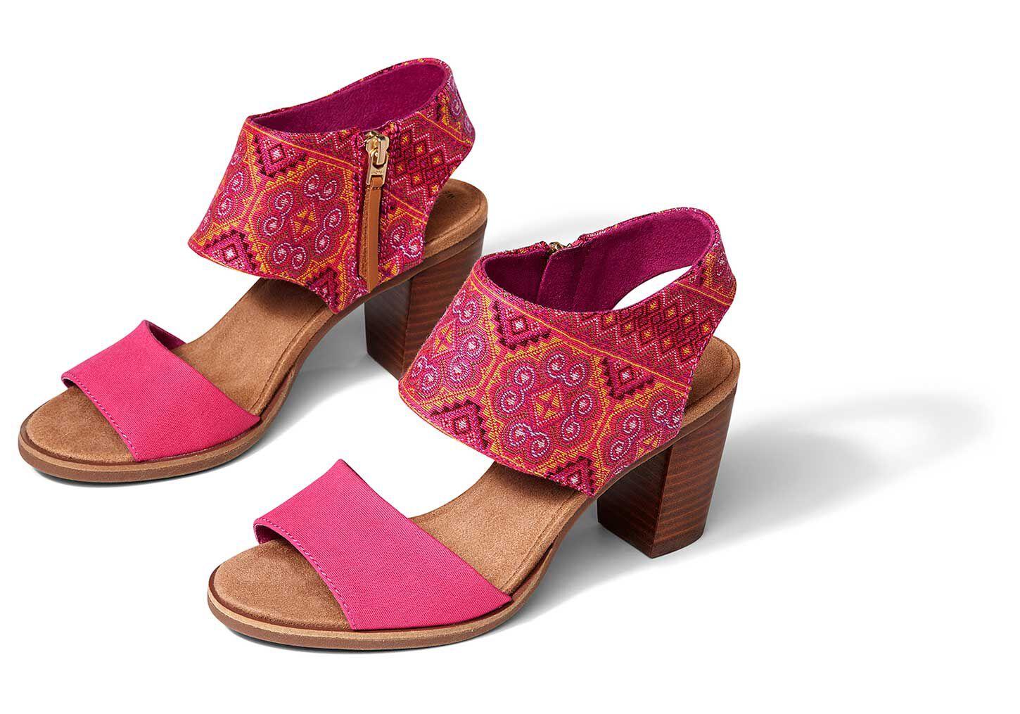 TOMS Pink Floral Woven Majorca Dress Sandal Sandalen | Lyst NL