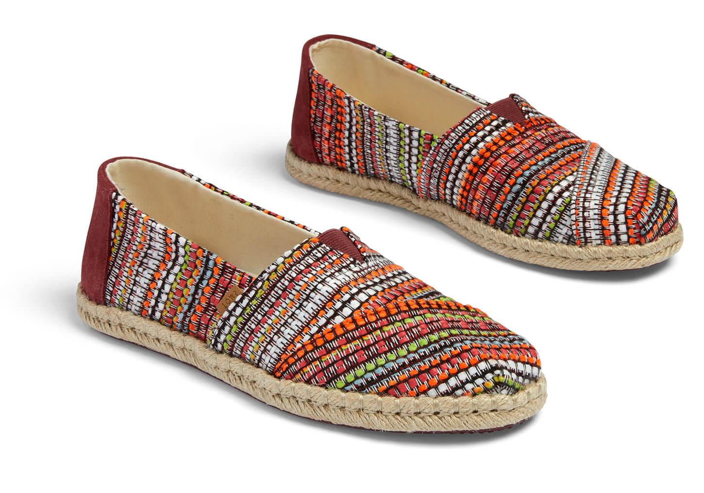 TOMS Suede Cherry Tomato Red Woven 