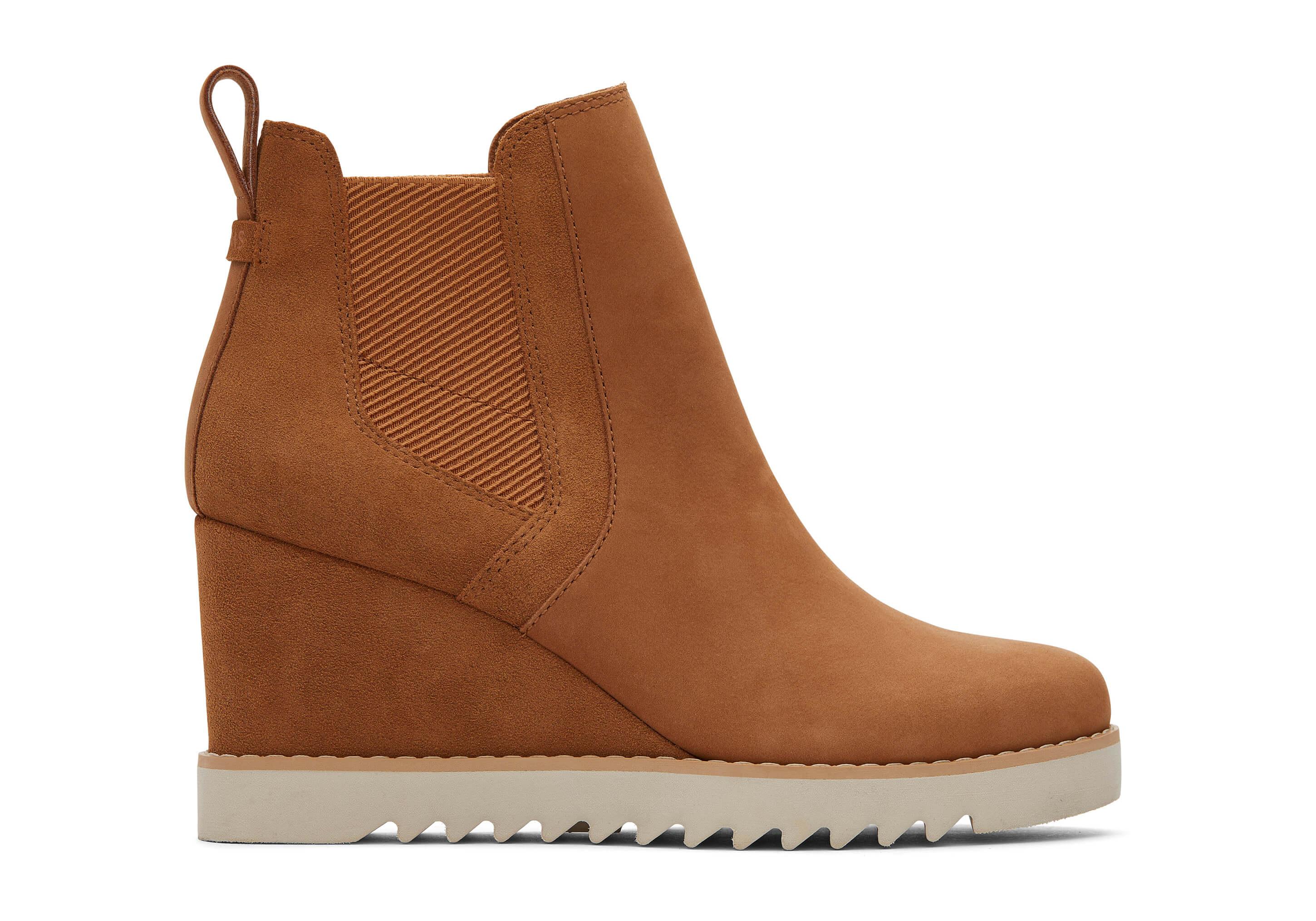 Tan wedge heel boots outlet