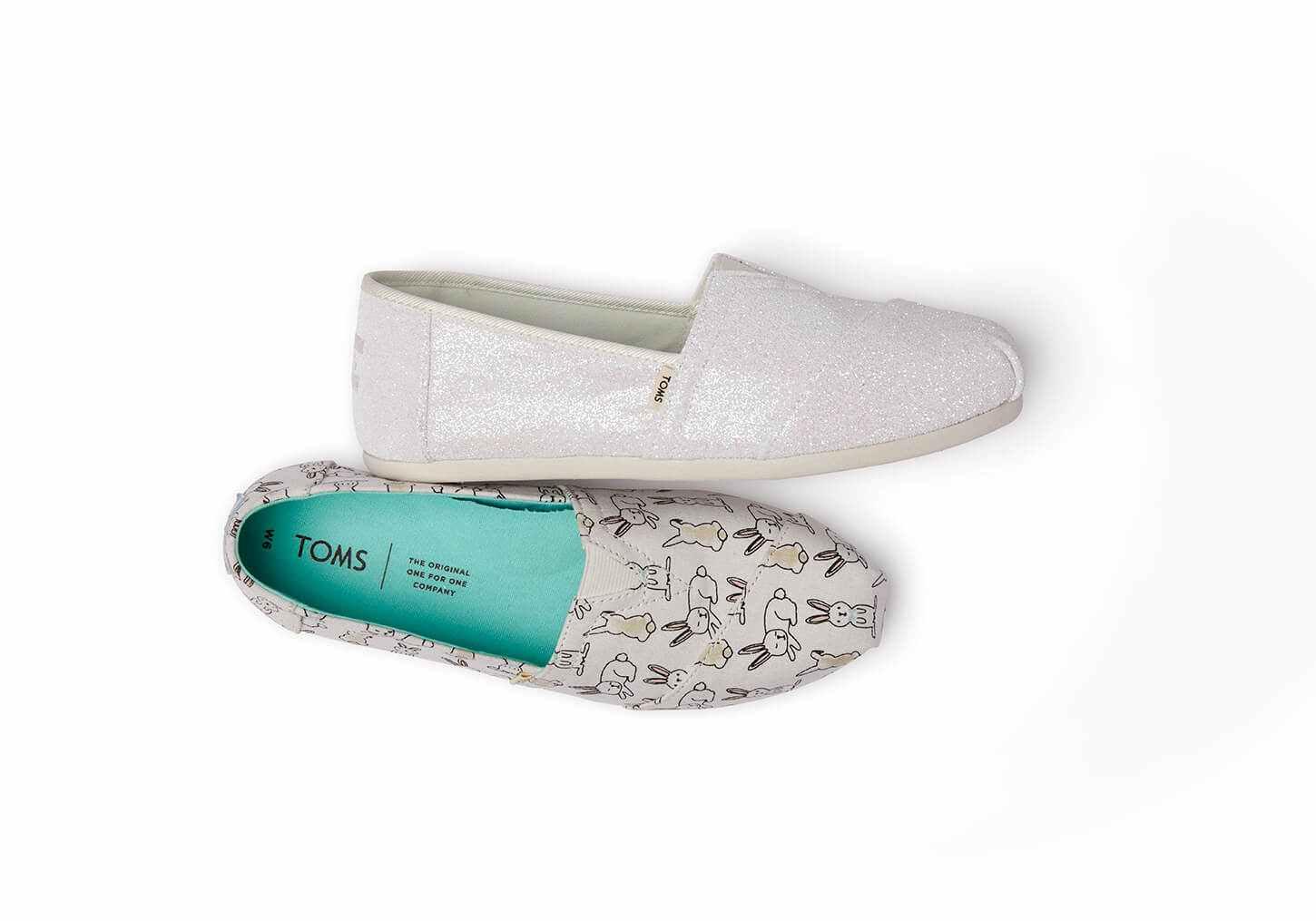 toms white bunny canvas