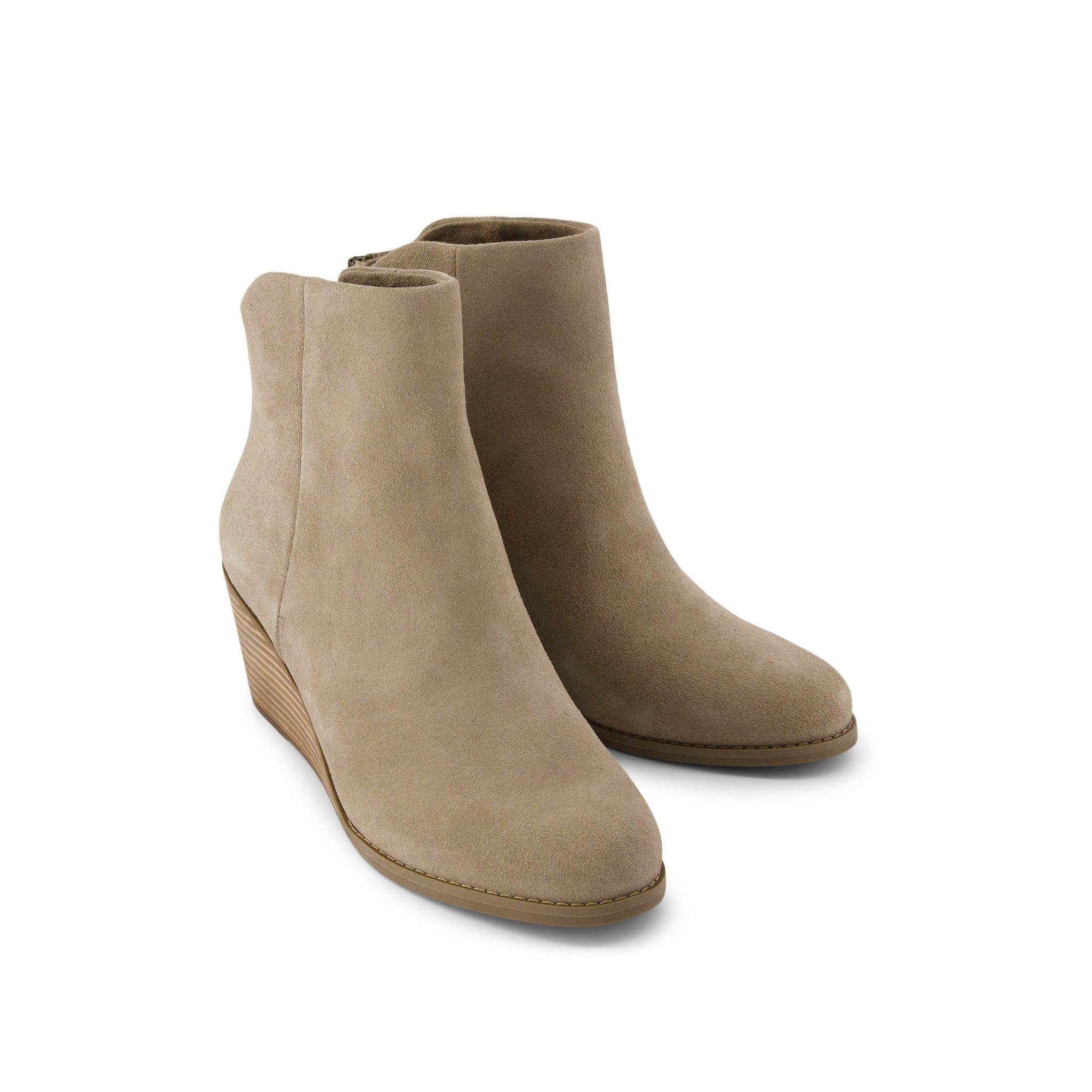 TOMS Suede Wedge Ankle Boots in Brown Lyst UK