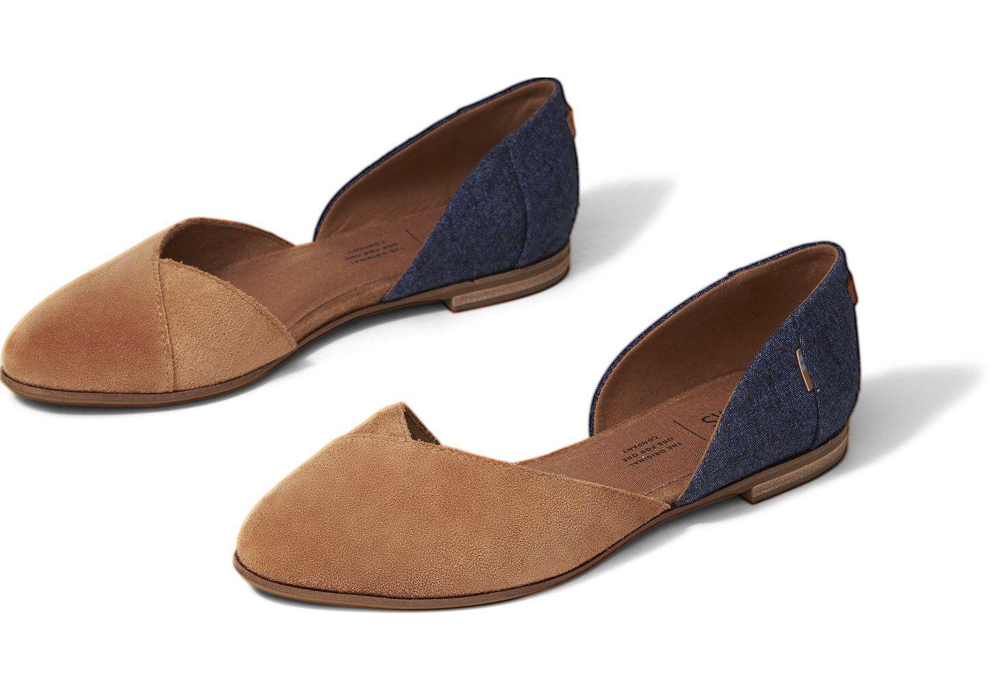 toms julie printed suede flat