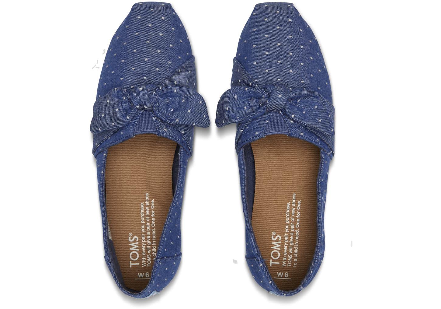 TOMS Cotton Imperial Blue Chambray Dot 
