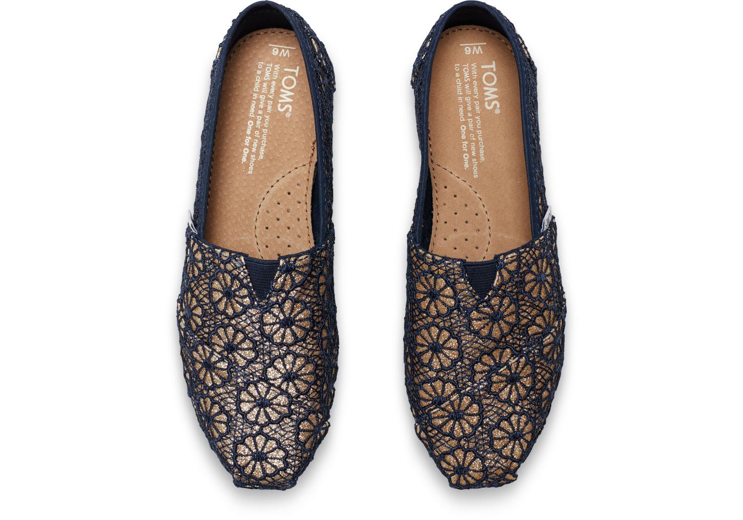 navy crochet toms
