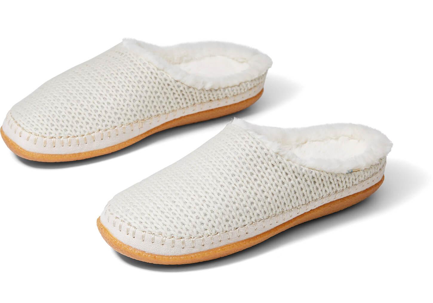 black and white sweater knit women's ivy slippers